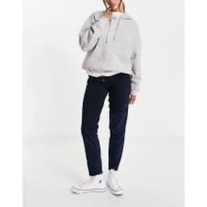 Waven Slouchy Mom Jeans w/ Contrasting Hem & distinctive button-fly closure